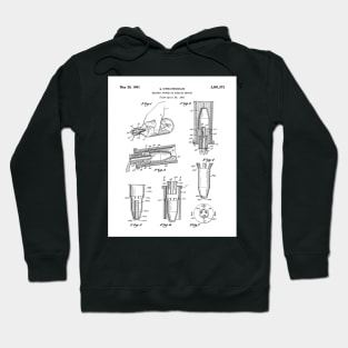 Whisky Pourer Patent - Whisky Art - Black And White Hoodie